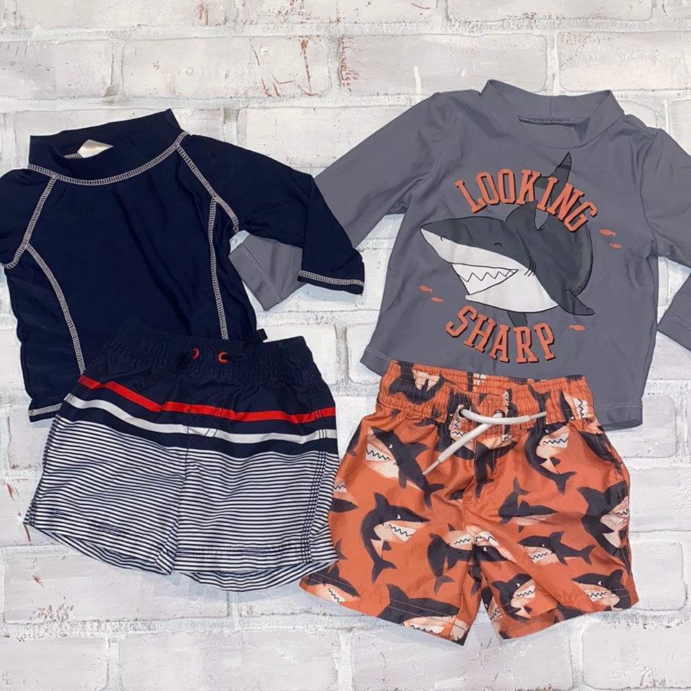 Babyboy rash guard bathing suit swim suit matching sets bundle
